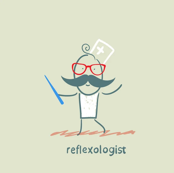 Reflexologist with needle — Stock Vector