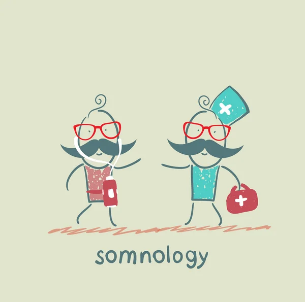 治疗病人 somnology — 图库矢量图片