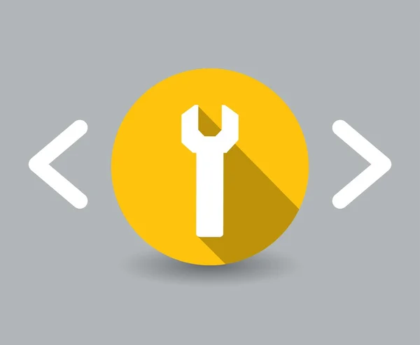 Flat design wrench icon — Stock Vector