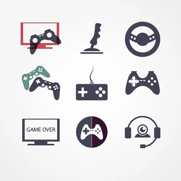 Video games icon set — Stock Vector