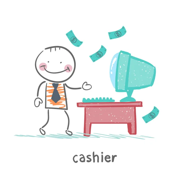 Cashier (Pokladna) na pracovišti — Stockový vektor