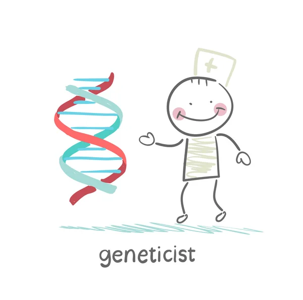 Geneticist says about the genes — Stock Vector