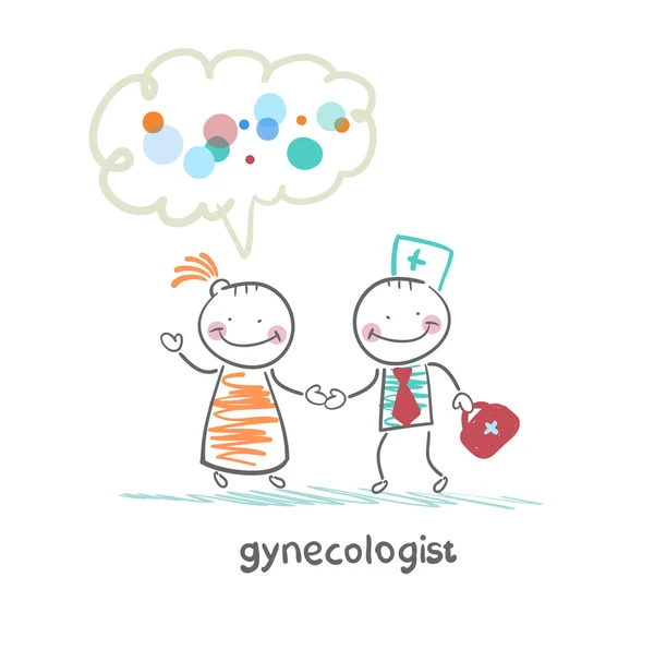 Gynécologue pour guérir le patient — Image vectorielle