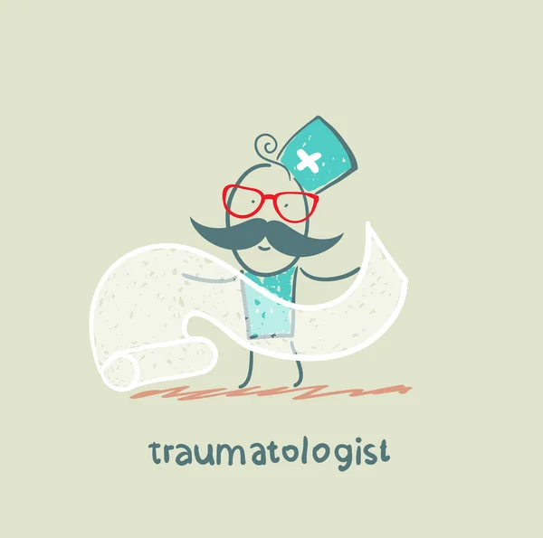 Traumatologue tient un bandage — Photo