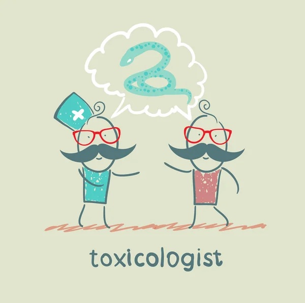 Toxicologist says the snake with the patient — Stock Photo, Image