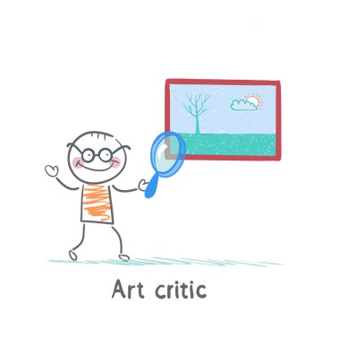 sanat eleştirmeni Büyüteç resme benziyor.