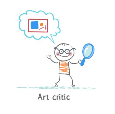 sanat eleştirmeni Büyüteç ve resmi bir düşün