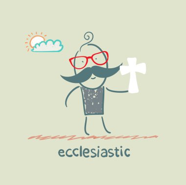 bir çapraz tutarak ecclesiastic