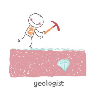 Geologist looking for a gem clipart