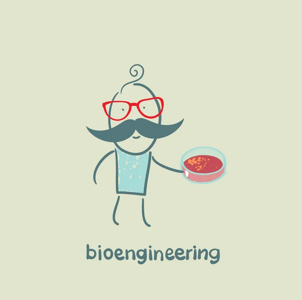 Bioingénieur tenant une éprouvette — Image vectorielle