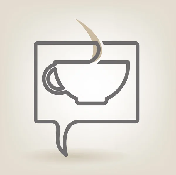 Burbuja del habla con café — Vector de stock