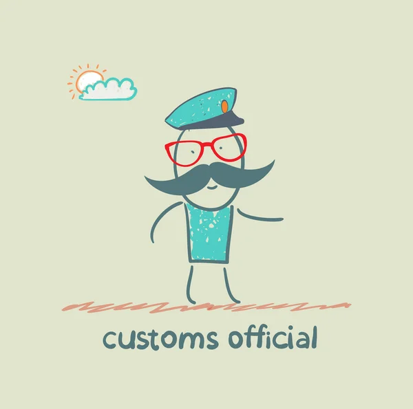 Customs officer goes to work — Stock Vector
