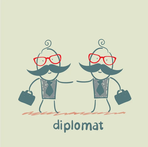 Diplomats shake hands — Stock Vector