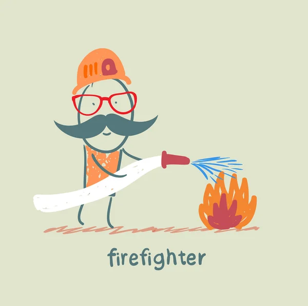 Пожежник підпалює — стоковий вектор