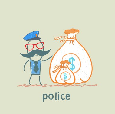 Polis para çantası ile standları