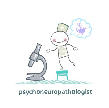 mikroskop ve sinir hücrelerinin düşünüyor arıyor psychoneuropathologist