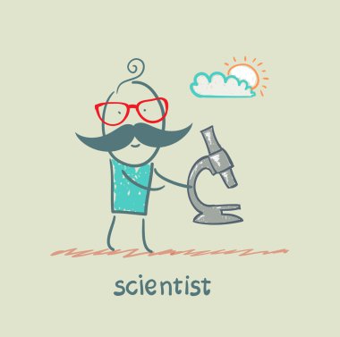 bilim adamı holding mikroskobu