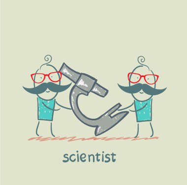 bilim adamları mikroskop devam et.