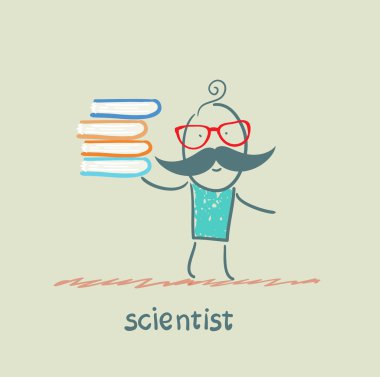 bir kitap tutan bilim adamı