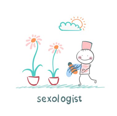 Seksolog arı iki çiçek yakın tutar