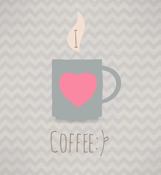 Me encanta el café. Cartel . — Vector de stock