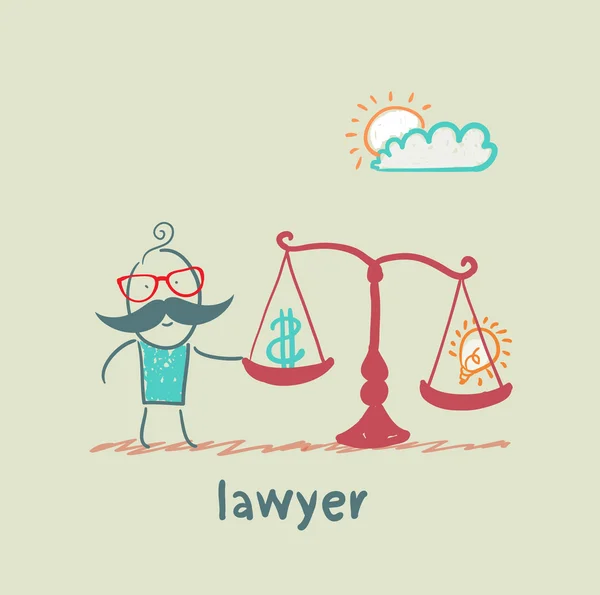 律师重量平衡资金中的想法 — 图库矢量图片
