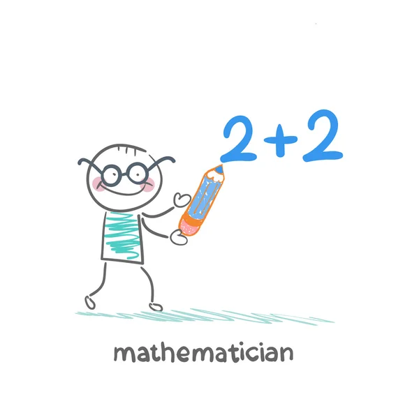 Mathématicien a écrit dans la tâche de crayon — Image vectorielle