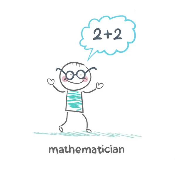 Математик думает о решении проблемы — стоковый вектор