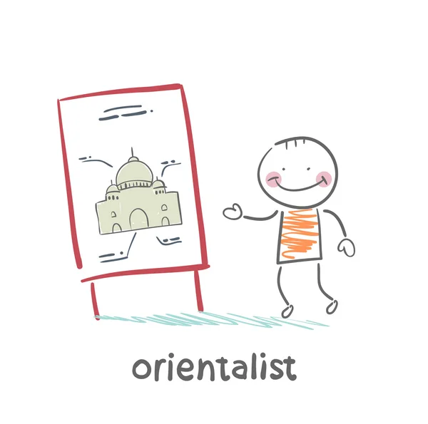 Orientalist berättar människor om öst — 图库矢量图片