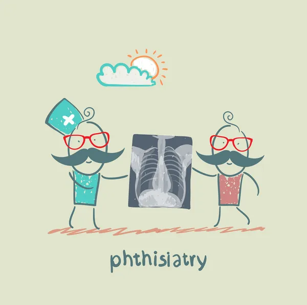 แสดงเอ็กซ์เรย์หน้าอก phthisiatry — ภาพเวกเตอร์สต็อก