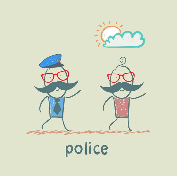 Policie honí zločince — Stockový vektor