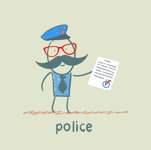 경찰 문서 표시 — 스톡 벡터