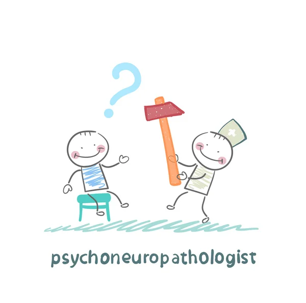 Psychoneuropathologist 患者の神経をチェックします。 — ストックベクタ