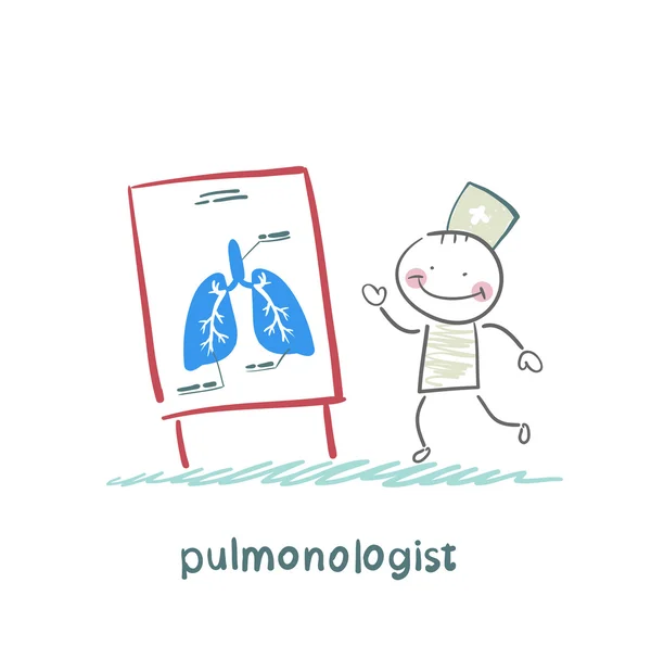 Pulmonologist säger lung — Stock vektor