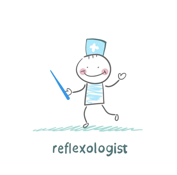 Reflexologist with needle — Stock Vector