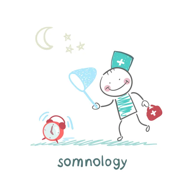 Somnology 抓到几个小时 — 图库矢量图片