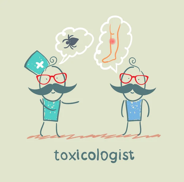 Toxicologue dit le patient araignée poison — Image vectorielle