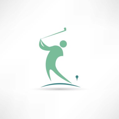 adam oynarken golf simgesi