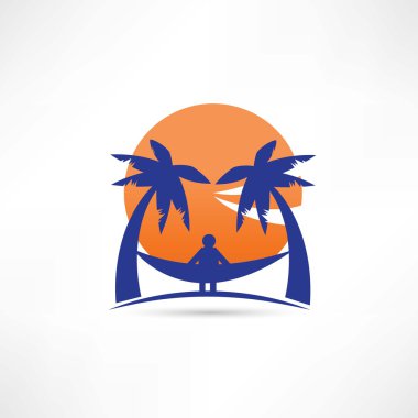 man among the palms icon clipart