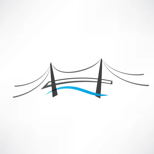 Icono de puente de carretera abstracto — Vector de stock