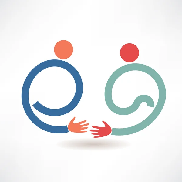 Poignée de main et icône d'amitié — Image vectorielle