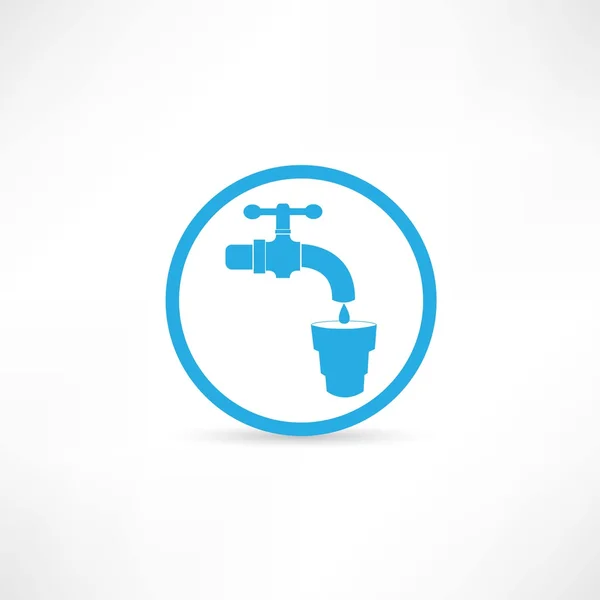 Blue tap water tap icon — Stock Vector