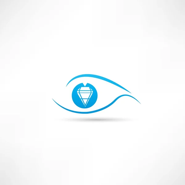 Diamantové oči ikona — Stockový vektor