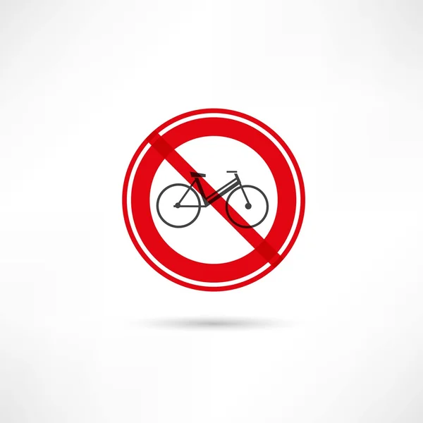 Travel by bicycle is prohibited icon — Stock Vector