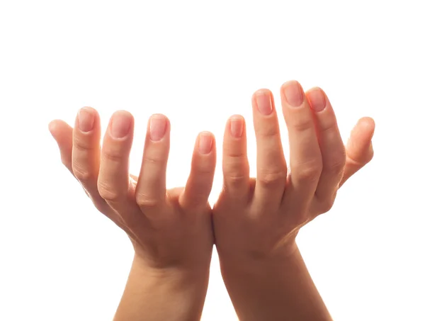 Two human hands asking for something — Stock Photo, Image