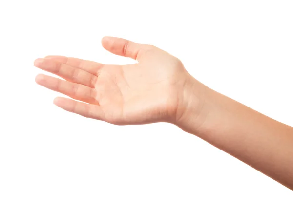 Lidská ruka na bílém pozadí — Stock fotografie