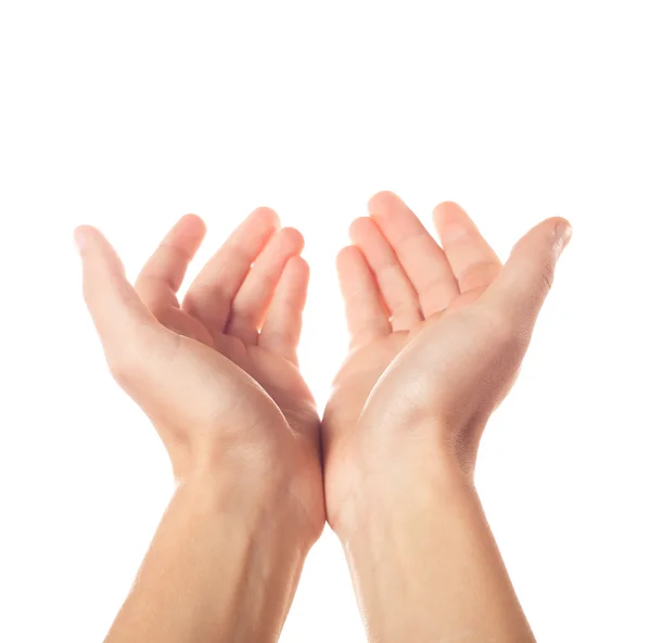 Två utsträckta händer — Stockfoto