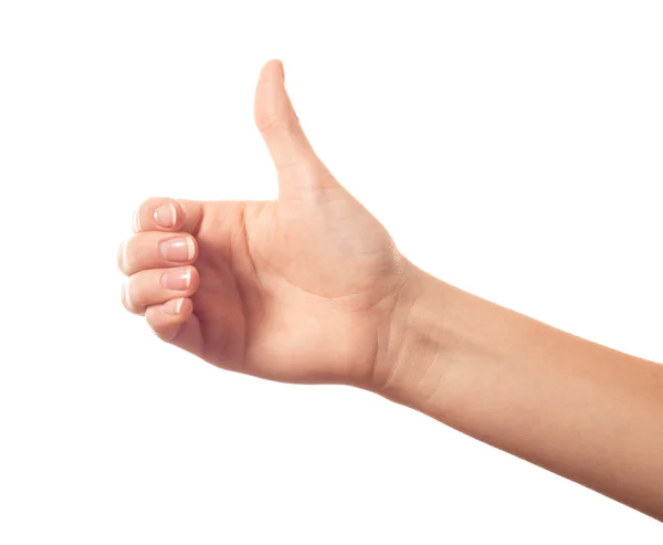 Thumb up on white background — Stock Photo, Image