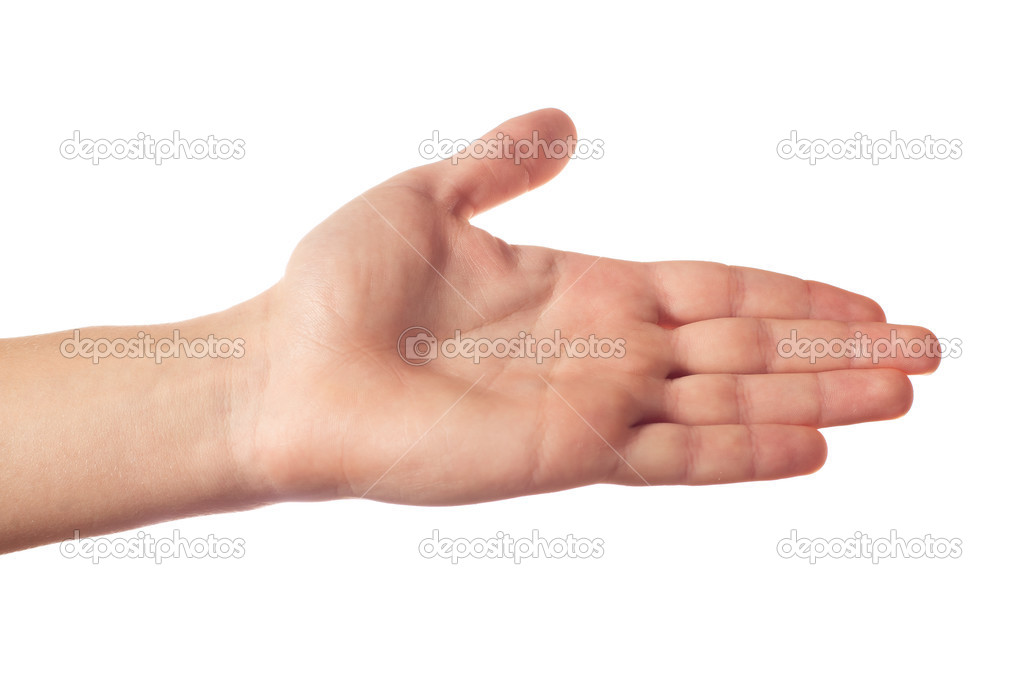 Outstretched hand isolated