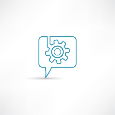 bir dişli içine konuşma balonu